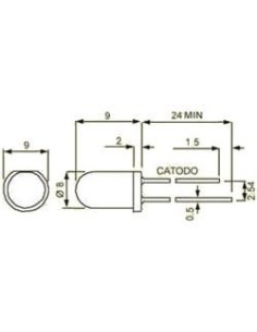 LED ROJO 8MM 2V5 40-150MCD DIFUSO 2