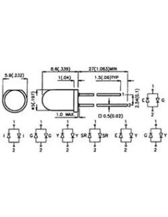 LED BICOLOR 5MM VERDE/AMARILLO DIFUSO 2