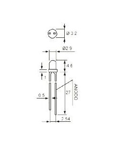 LED ROJO 3MM 2V 20MA DIFUSO 2