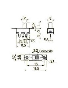 CONMUTADOR SPDT ON-ON DESLIZANTE PARA CHASIS 2