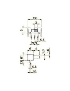 CONMUTADOR SPDT ON-ON ACODADO DESLIZANTE 3.00mm 2