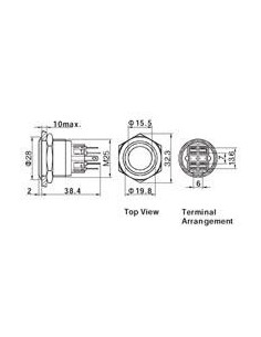 PULSADOR ANTIVANDALICO SPST 1NO1NC 25MM 2