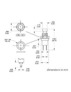 PULSADOR NEGRO ABIERTO 1A-250V OFF-(ON) 2
