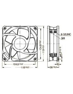 VENTILADOR 120X120X38 115Vac EBM-PAPST 2