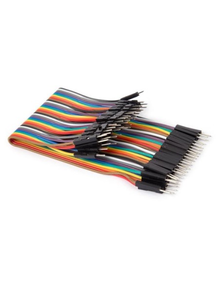 CABLE DE PUENTE - MACHO A MACHO - 40 POLOS - 15 cm - CABLE PLANO