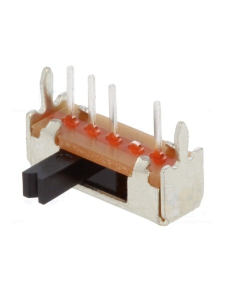 INTERRUPTOR ON-ON-ON DESLIZANTE ACODADO PARA PCB 12V 0.1A