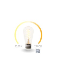 BOMBILLA LED INTELIGENTE SMART WIFI - COLOR BLANCO CÁLIDO & BLANCO CÁLIDO INTENSO - E27 - ST64
