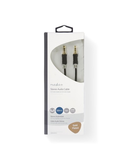 Cable de audio jack stereo 3.5 mm chapado en oro  1 m