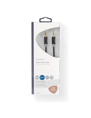 Cable de audio jack stereo 3.5 mm chapado en oro  2 m