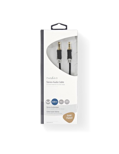 Cable de audio jack stereo 3.5 mm chapado en oro 10 m