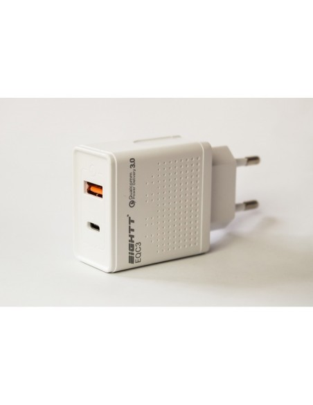 Cargador USB Qualcomm 3.0 de 2 puertos