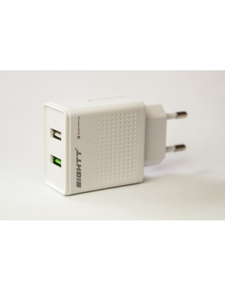 Cargador USB Qualcomm 3.0 de 2 puerto 12W