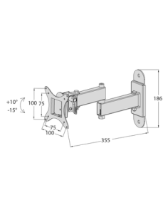 Soporte articulado de doble brazo para TV plana de 13" hasta 27" 2