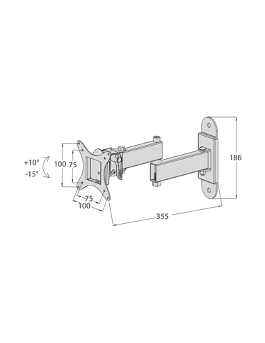 Soporte articulado de doble brazo para TV plana de 13" hasta 27"