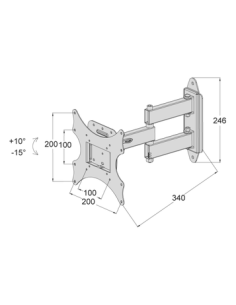Soporte articulado de doble brazo para TV plana de 13" hasta 37" 2