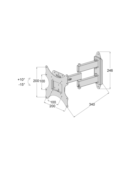 Soporte articulado de doble brazo para TV plana de 13" hasta 37"