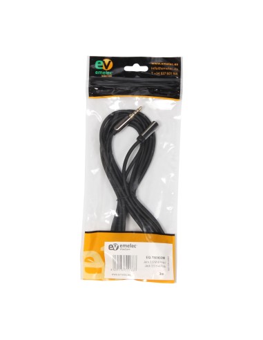 Cable AV Jack 3,5 M 4 Pins / Jack 3,5 H 4 Pins 3mts