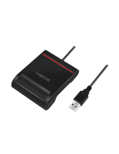 Lector de tarjetas USB 2.0, para identificación inteligente, negro