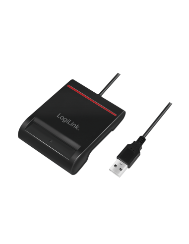 Lector de tarjetas USB 2.0, para identificación inteligente, negro