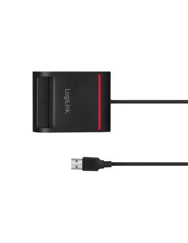 Lector de tarjetas USB 2.0, para identificación inteligente, negro