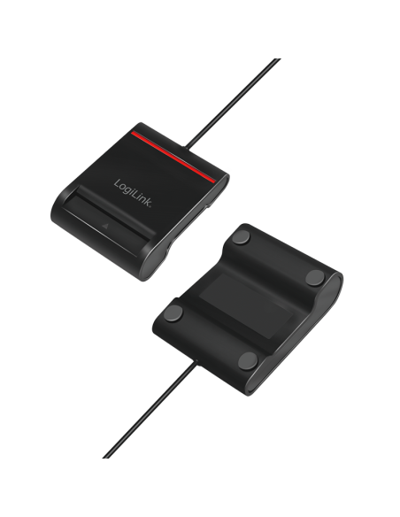 Lector de tarjetas USB 2.0, para identificación inteligente, negro