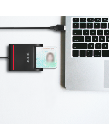 Lector de tarjetas USB 2.0, para identificación inteligente, negro