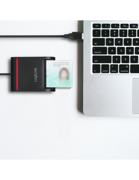 Lector de tarjetas USB 2.0, para identificación inteligente, negro