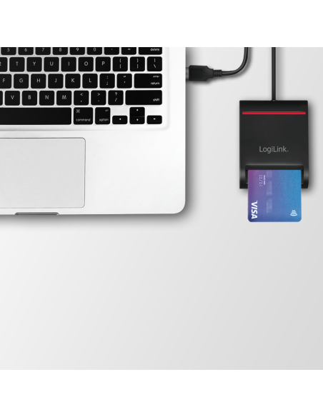 Lector de tarjetas USB 2.0, para identificación inteligente, negro