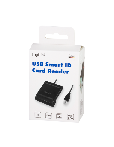 Lector de tarjetas USB 2.0, para identificación inteligente, negro