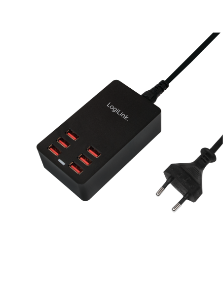 Cargador de mesa USB, 6 puertos USB, 32 W