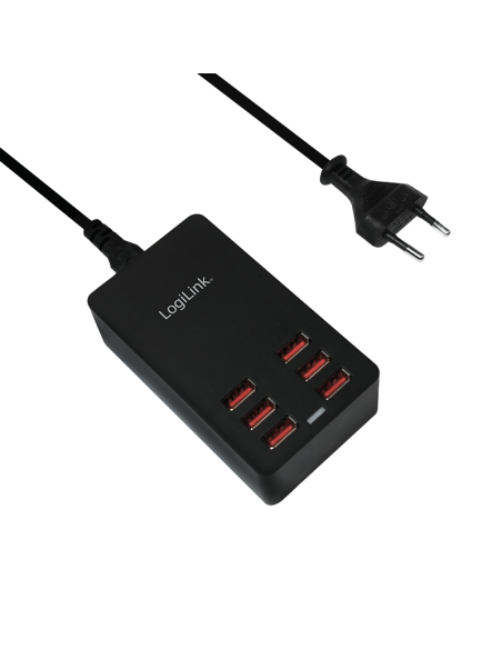 Cargador de mesa USB, 6 puertos USB, 32 W