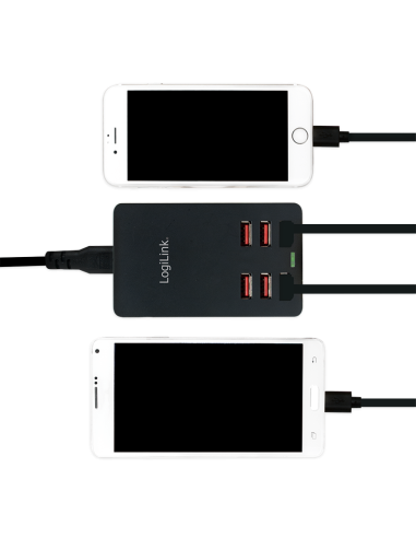 Cargador de mesa USB, 6 puertos USB, 32 W