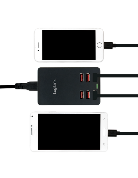 Cargador de mesa USB, 6 puertos USB, 32 W