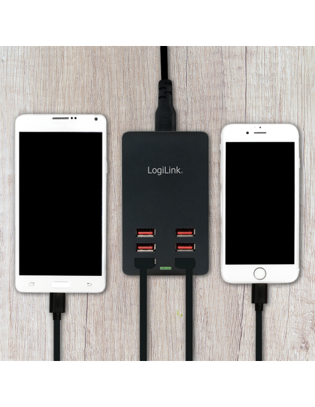 Cargador de mesa USB, 6 puertos USB, 32 W