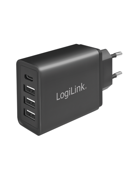 Adaptador de enchufe, 1 puerto USB-C y 3 puertos USB-A, 27 W