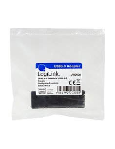 Adaptador USB 3.0, USB-A / F a USB-A / F, negro 2