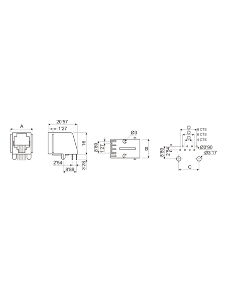 BASE  TELFONICA 6/4 PCB