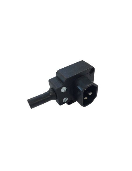 CONECTOR  MACHO AEREO IEC C14 ACODADO