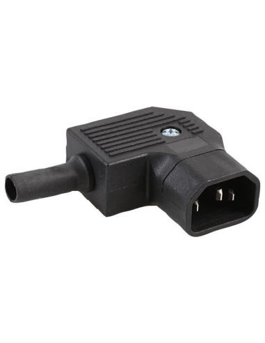 CONECTOR MACHO IEC 320 AEREO ACODADO