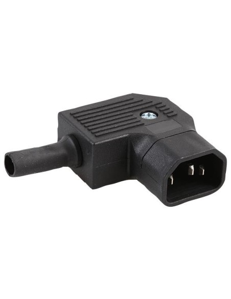 CONECTOR MACHO IEC 320 AEREO ACODADO
