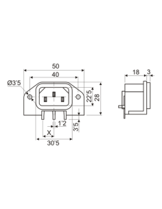 BASE MACHO PCB C/TORNILLO 7MM 2