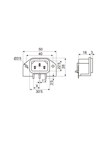 BASE MACHO PCB C/TORNILLO 7MM