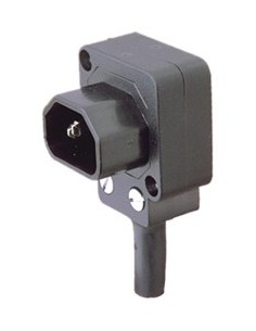 Conector IEC 320 macho acodado