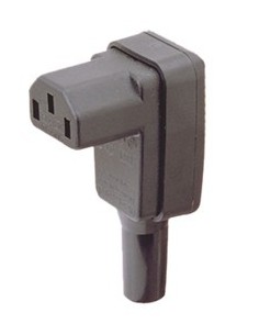 Conector IEC 320 hembra Acodado