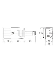 Conector IEC 320 hembra desmontable. 2
