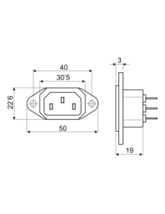 Base de conexión IEC 320. 2
