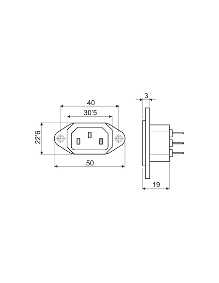 Base de conexión IEC 320.