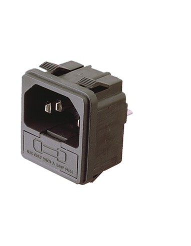 BASE MACHO C14 CON PORTAFUSIBLES FASTON DE 4.8mm