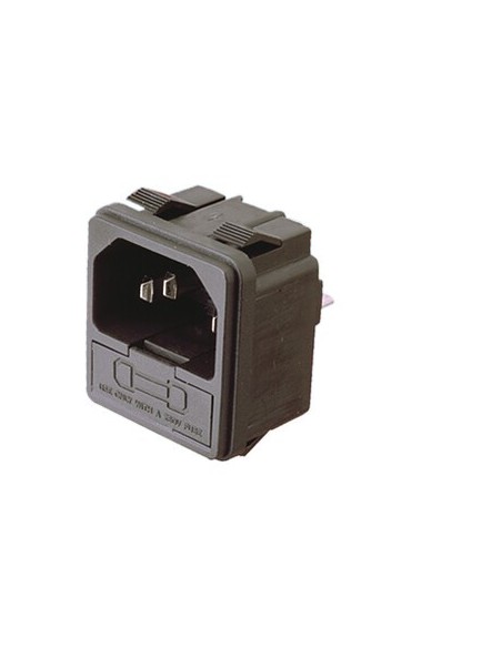 BASE MACHO C14 CON PORTAFUSIBLES FASTON DE 4.8mm