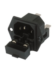 Base de conexión MACHO IEC 320 + portafusible doble